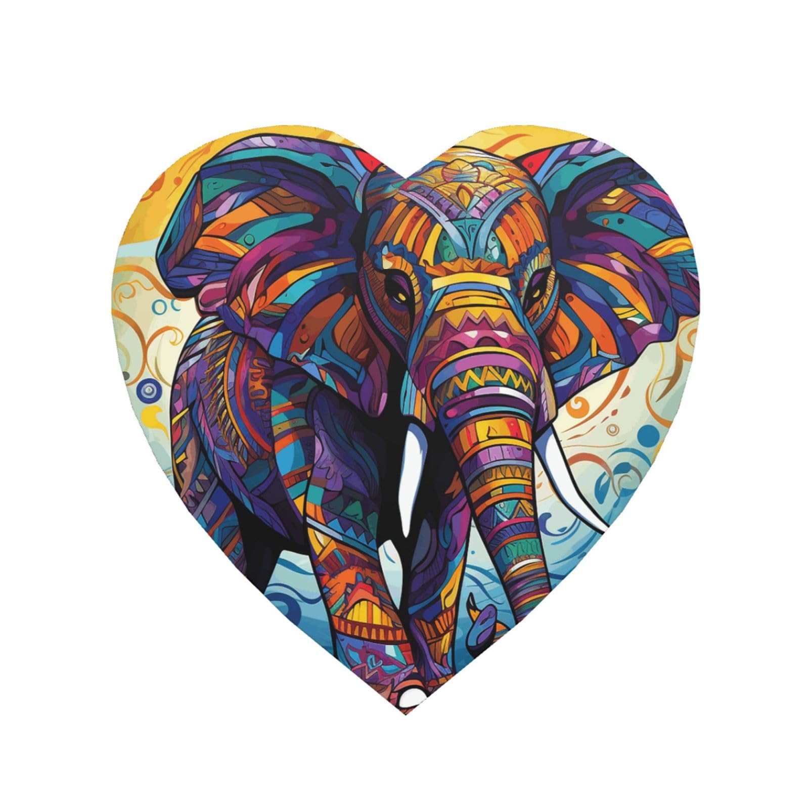 Fodpand Heart Shape Colorful Elephant Fridge Magnets, Strong Small Refrigerator Magnets Decorative Magnets For Kitchen Fridge Office Locker - One Size Funny Magnetic Stickers Birthday Gifts