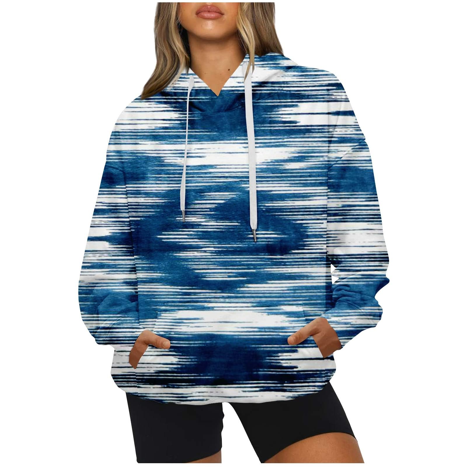 FlekmanArtHalloween Women Sweatshirts Scary Pumpkin Hoodies Loose Long Sleeve Pullover Casual Drawstring Festival Clothes