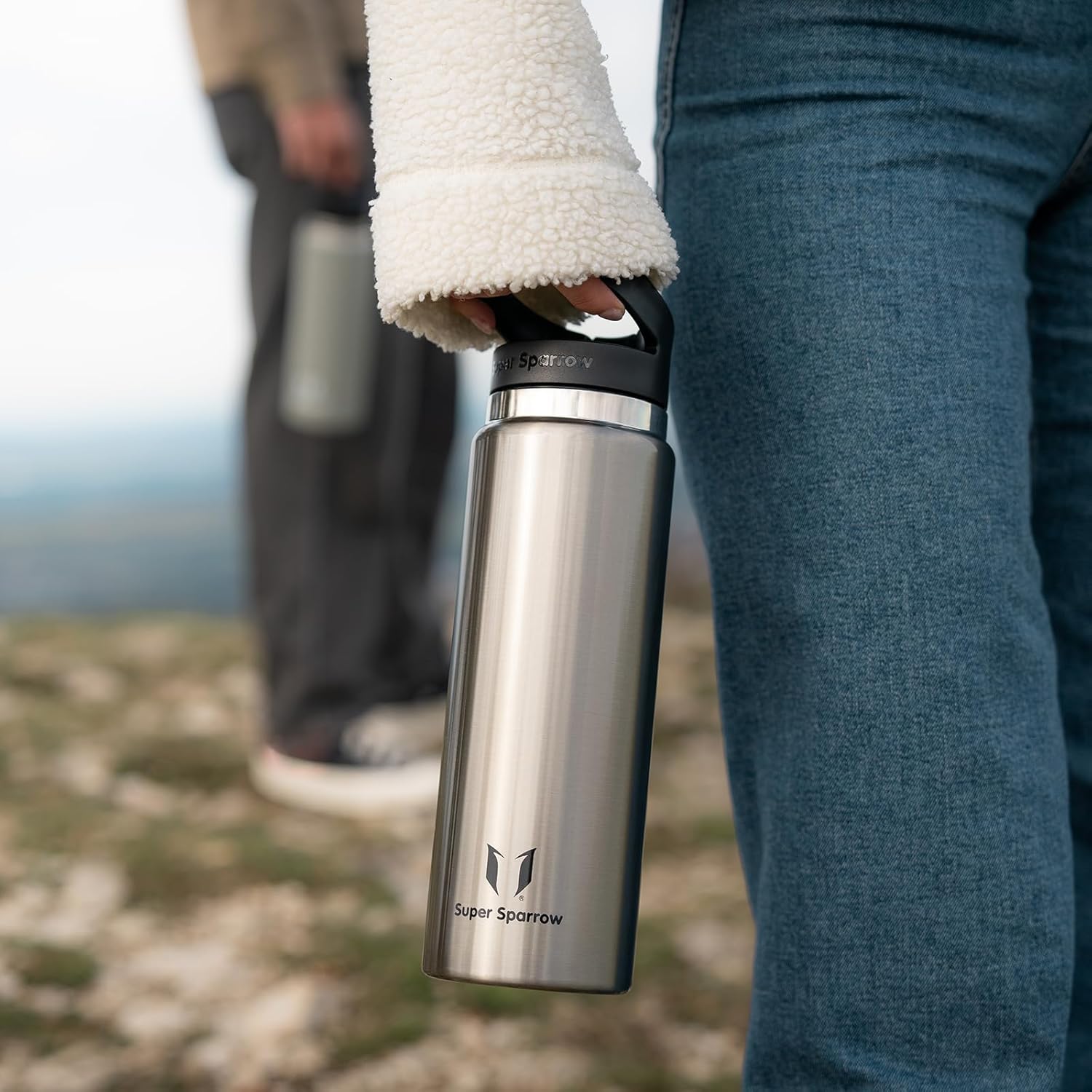 Super Sparrow Water Bottle Insulated - 17 Oz / 25 Oz / 32 Oz - Wide Mouth SwivelSip Flask - BPA Free, Leak Proof Drink Bottle- Ergonomic Straw Water Bottles for Work, Gym, Travel, Sports, Outdoor - Image 6