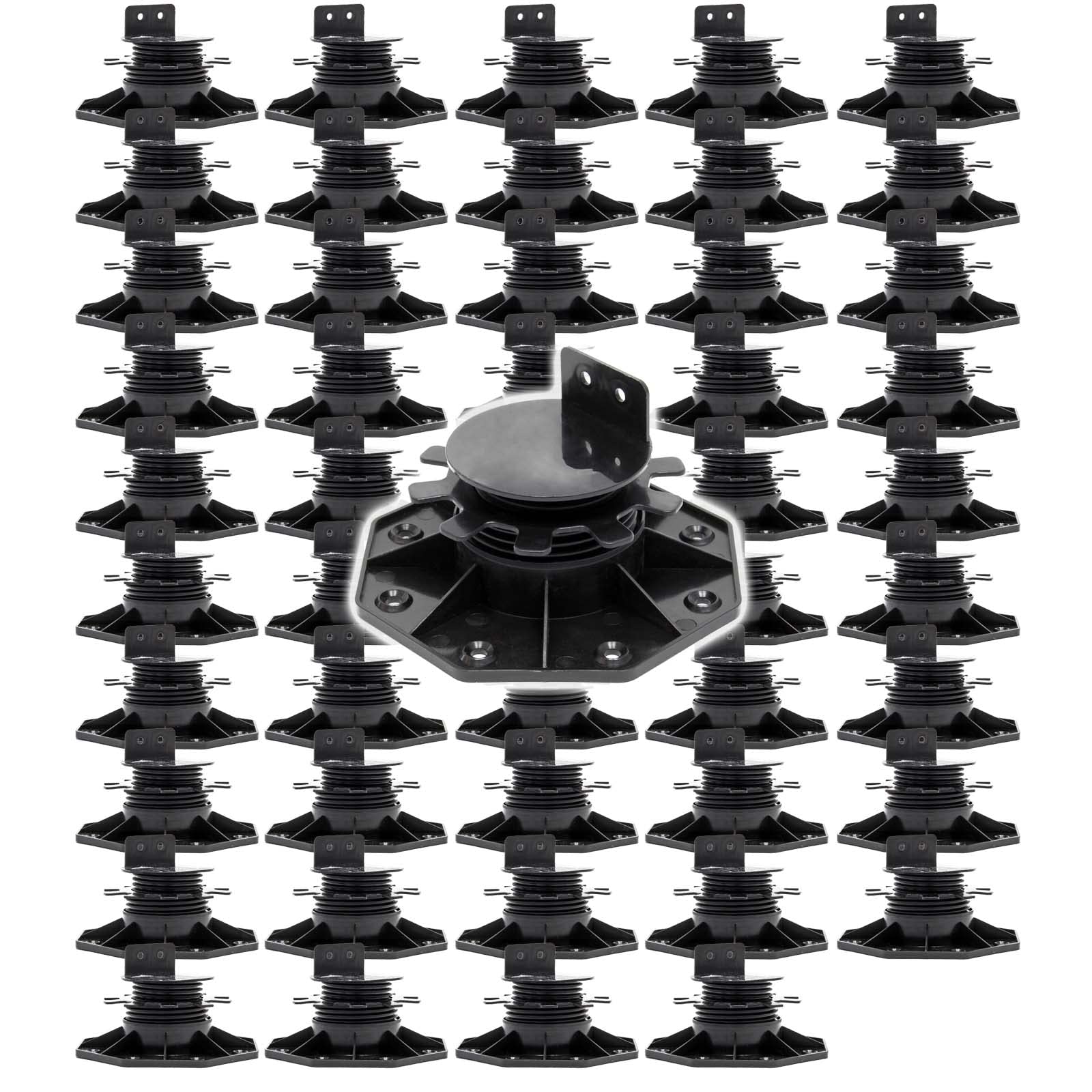 XPOtool Set 50 supporti per pavimenti galleggianti, Altezza regolabile 33-​64mm Max 2700 kg, Piedini Decking