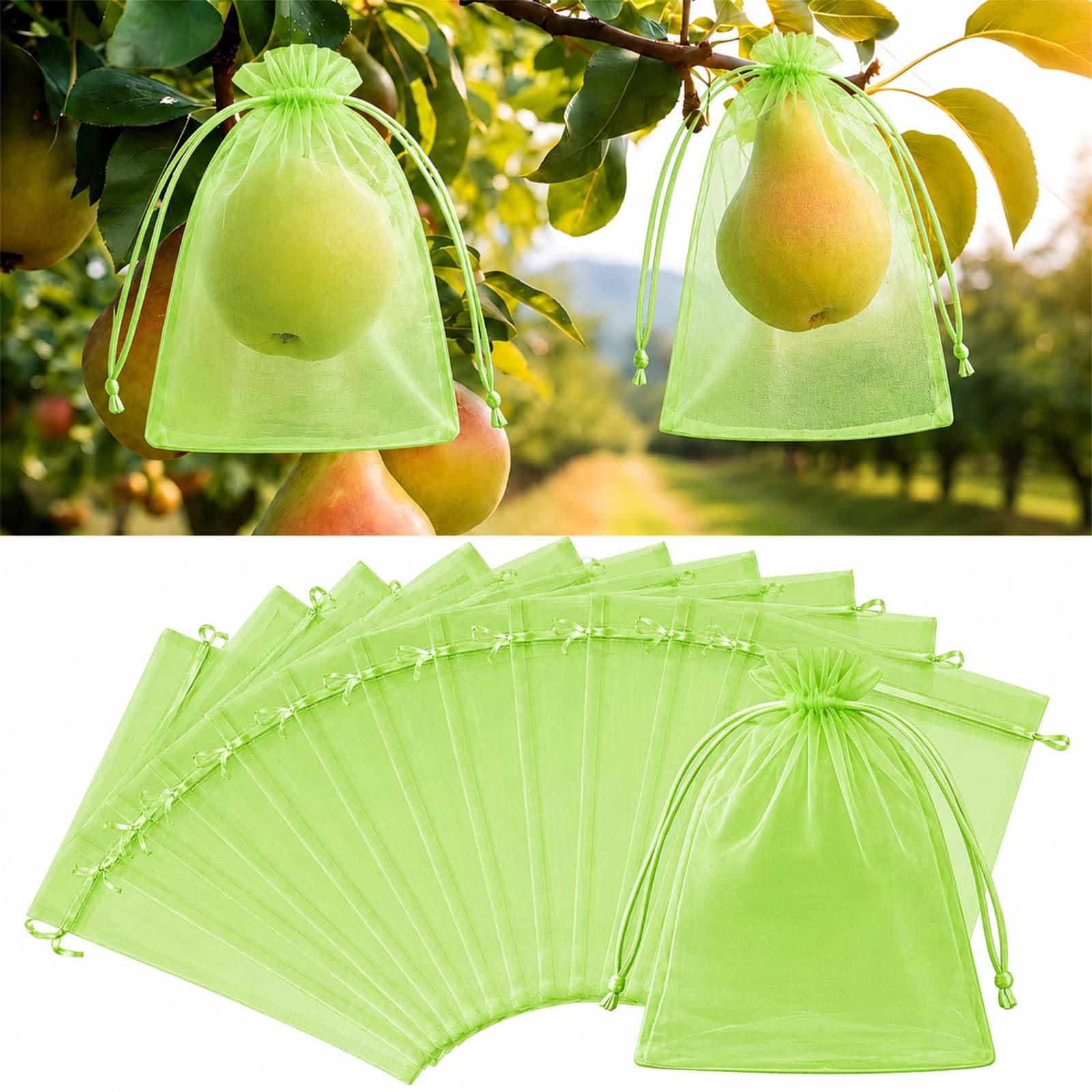100 Pezzi Sacchetti Protezione Uva, 20×30 cm Sacchetti Rete Frutta, Sacchetti Protezione Frutta con coulisse, Sacchetto Protettivo per Frutta, Protegge da Vespe, Uccelli e Mosche Della Frutta