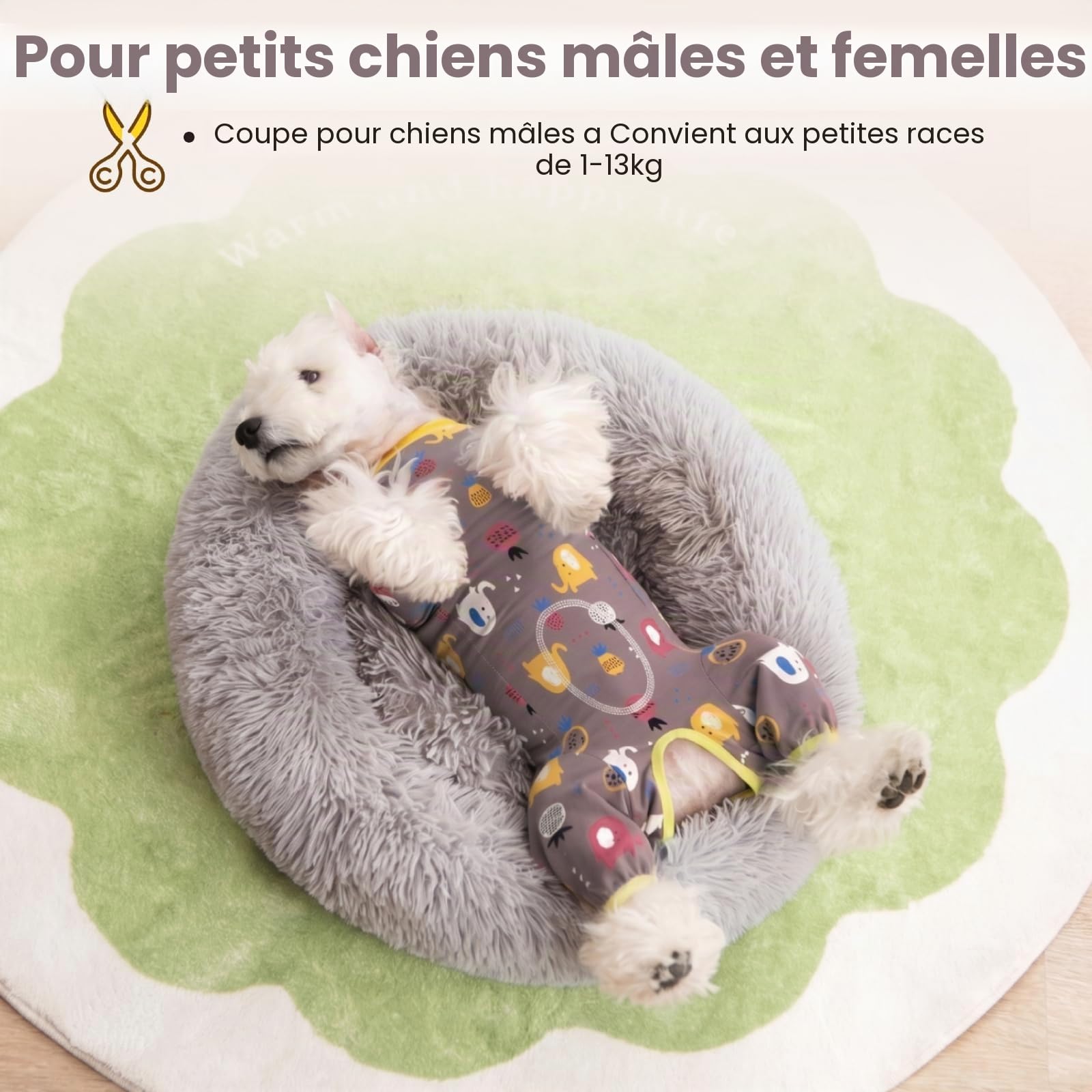 Combinaison de Récupération Chien Après Opération, Body Anti Léchage Chien en Coton, Vêtement Post-Opératoire Alternative à la Collerette, Marron Cacao XL