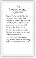 Vista 3 de Needzo Jesus I Trust in You Divine Mercy - Cartera laminada de tamaño impreso con chaplet en la parte posterior, tarjeta de oración santa católica