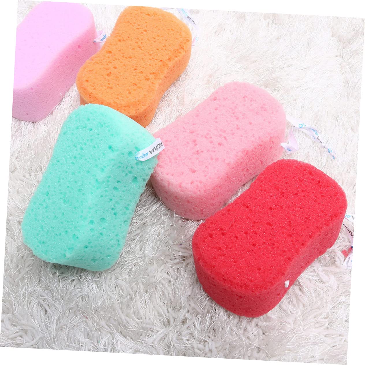 Beavorty 5 Set di Spugne per Doccia Corpo Spugne da Bagno Materiale Misto Sicuro Uso Duraturo Massaggio Delicato Esfoliazione Levigatezza della Pelle della Pelle 5 Pezzi*5