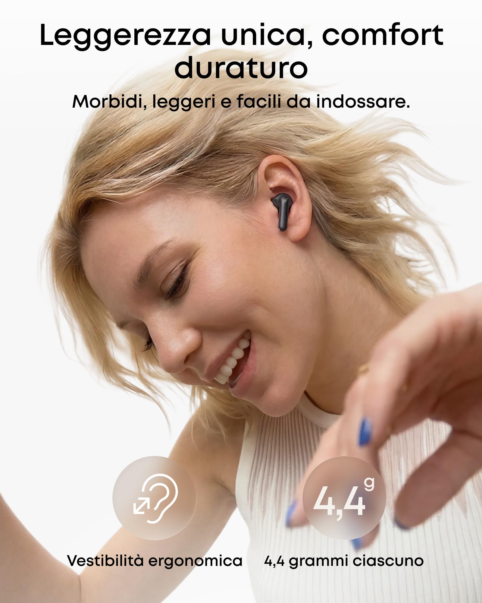 Soundcore P42i Cuffie Bluetooth ANC adattiva, Audio Hi-Res con LDAC | Modalità Natural che Attenua i Suoni Intensi, 56 Ore di Autonomia, 6 Microfoni AI per Chiamate Nitide, Ricarica Wireless,IP55
