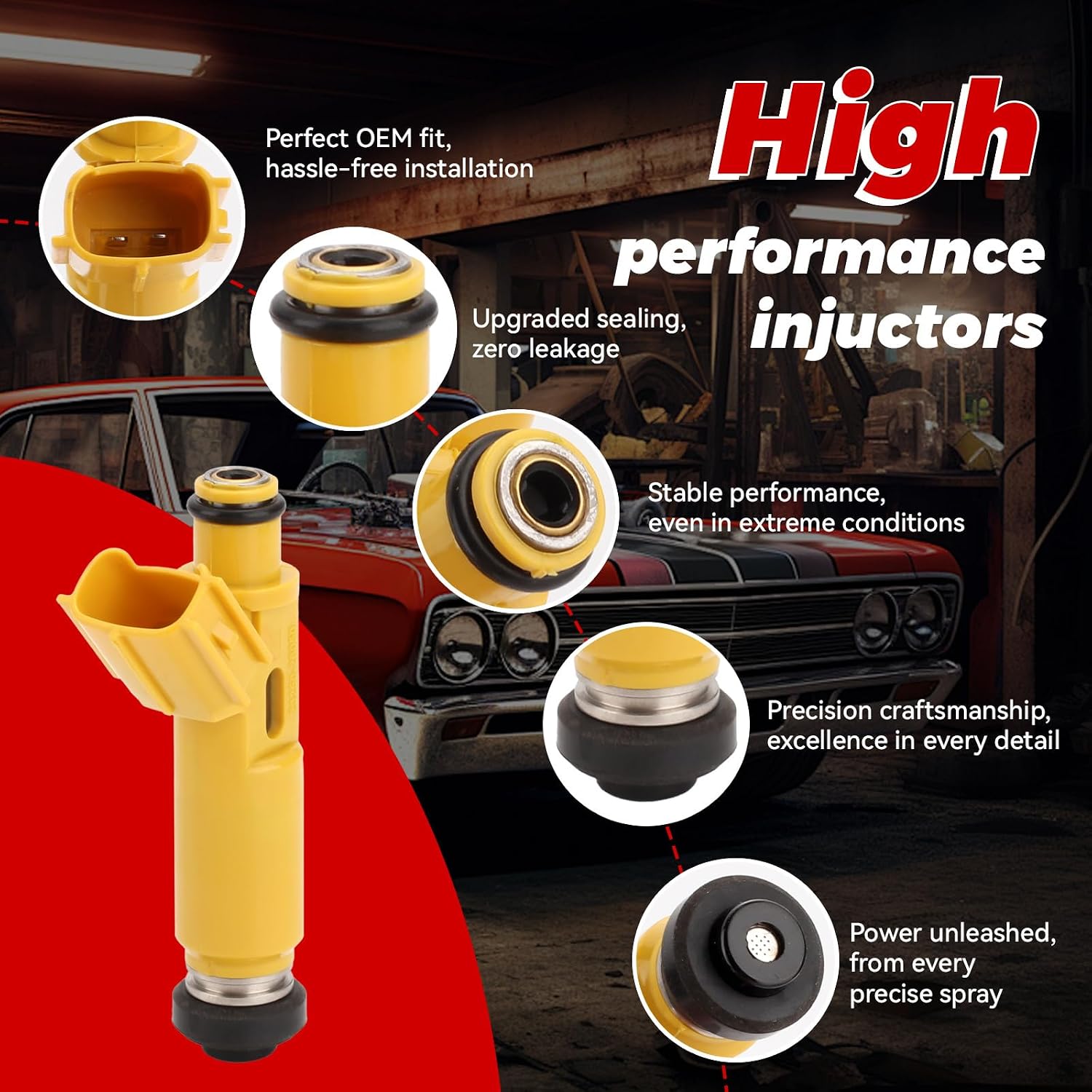 4-Pack Fuel Injectors Set | Compatible with Toyota RAV4 2001-2003 2.0L L4| Replaces FJ639 23209-28050 297-0004