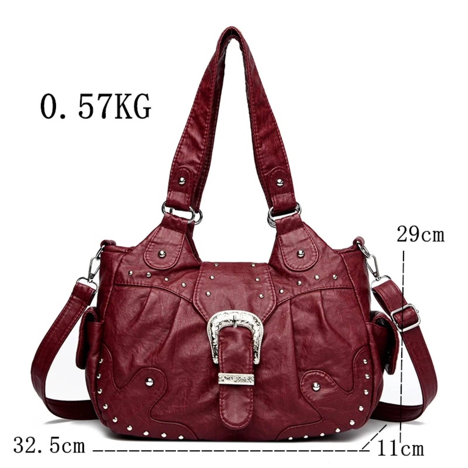Borsa A Tracolla Casual Pu Morbida con Chiusura Cerniera per Le Donne