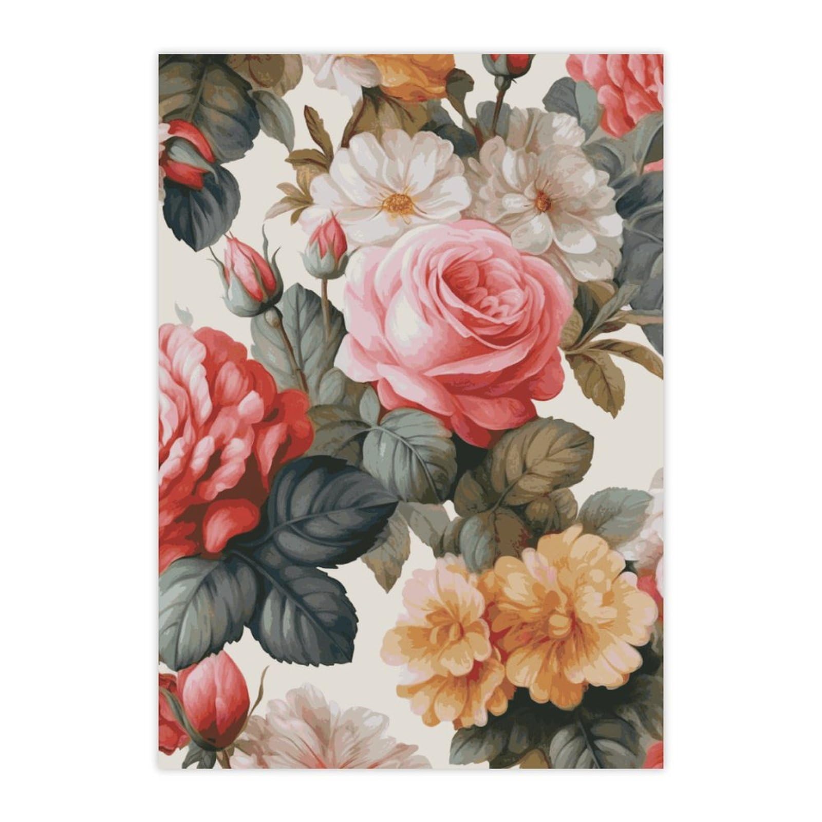 Autocollants mignons motif floral vintage imperméables pour gourde et ordi