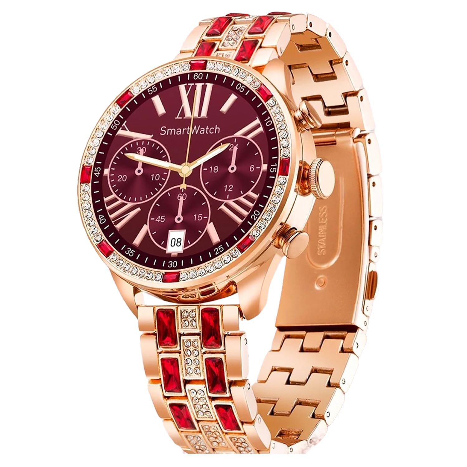 GEN 12 Smartwatch Specially Made for Girls & Womens Birthday Gift Wedding Gift Music Smartwatch Gold Strap, 1.30 Inch Amoled Sunlight Proof Display, Red(GEN - 12) (B0CRH9BD1C) Amazon Price History, Amazon Price Tracker