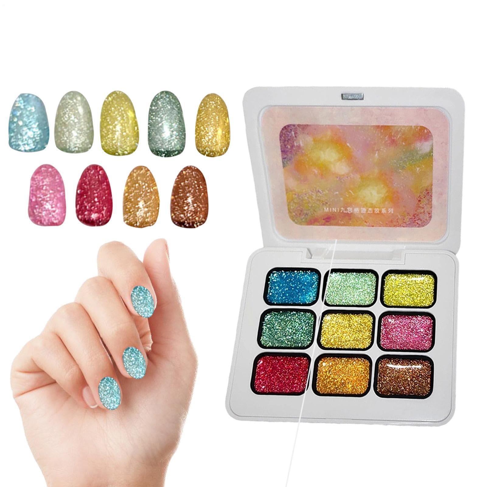 Gel de pintura para uñas sin borrones para dibujos precisos con purpurina 8