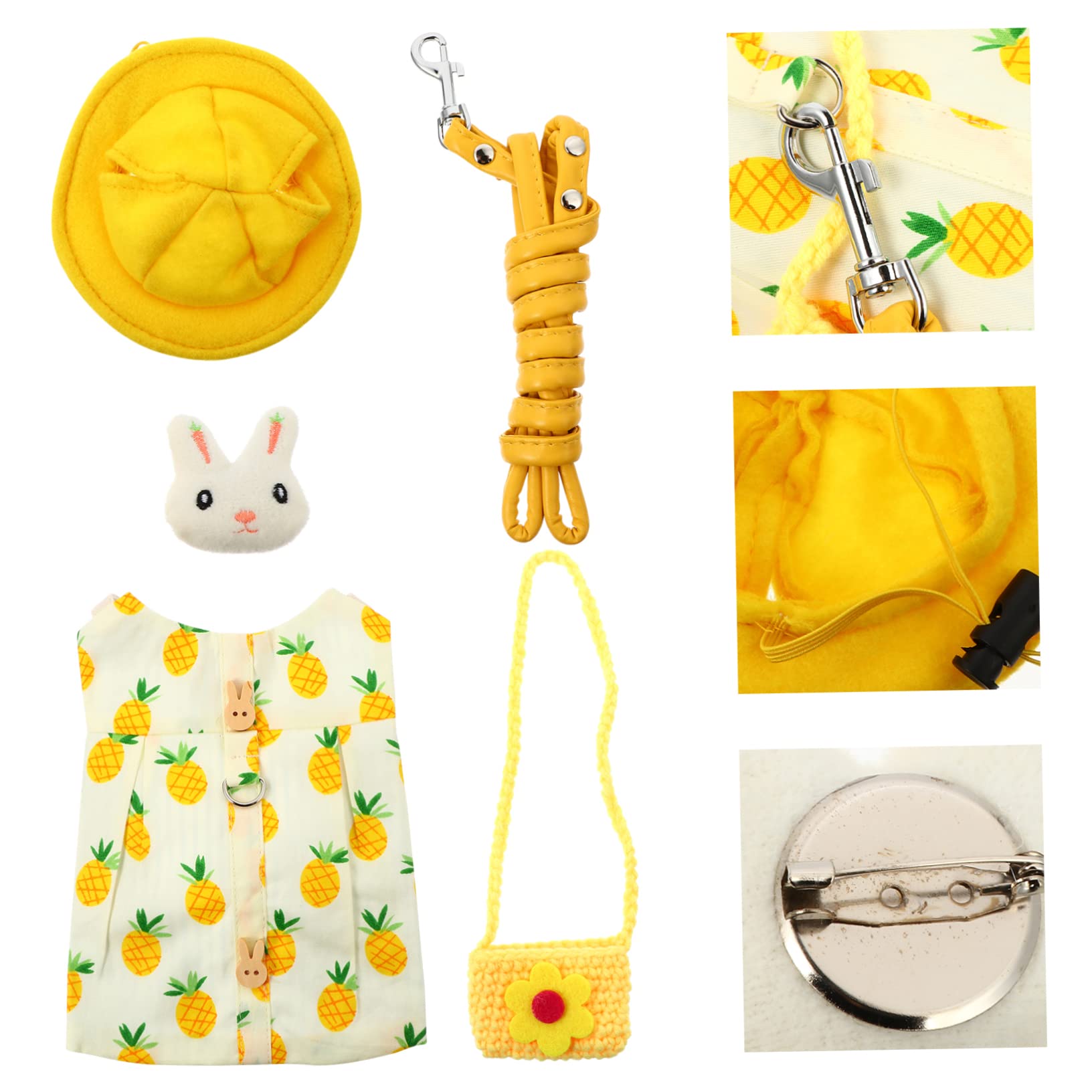 Beavorty 3sätze Bunny Suit Mit Und Tasche Weicher Hasenanzug Für Kleintiere Verstellbares Geschirr Für Kaninchen Und Andere Kleintiere Süßes Design Mit Dekoration