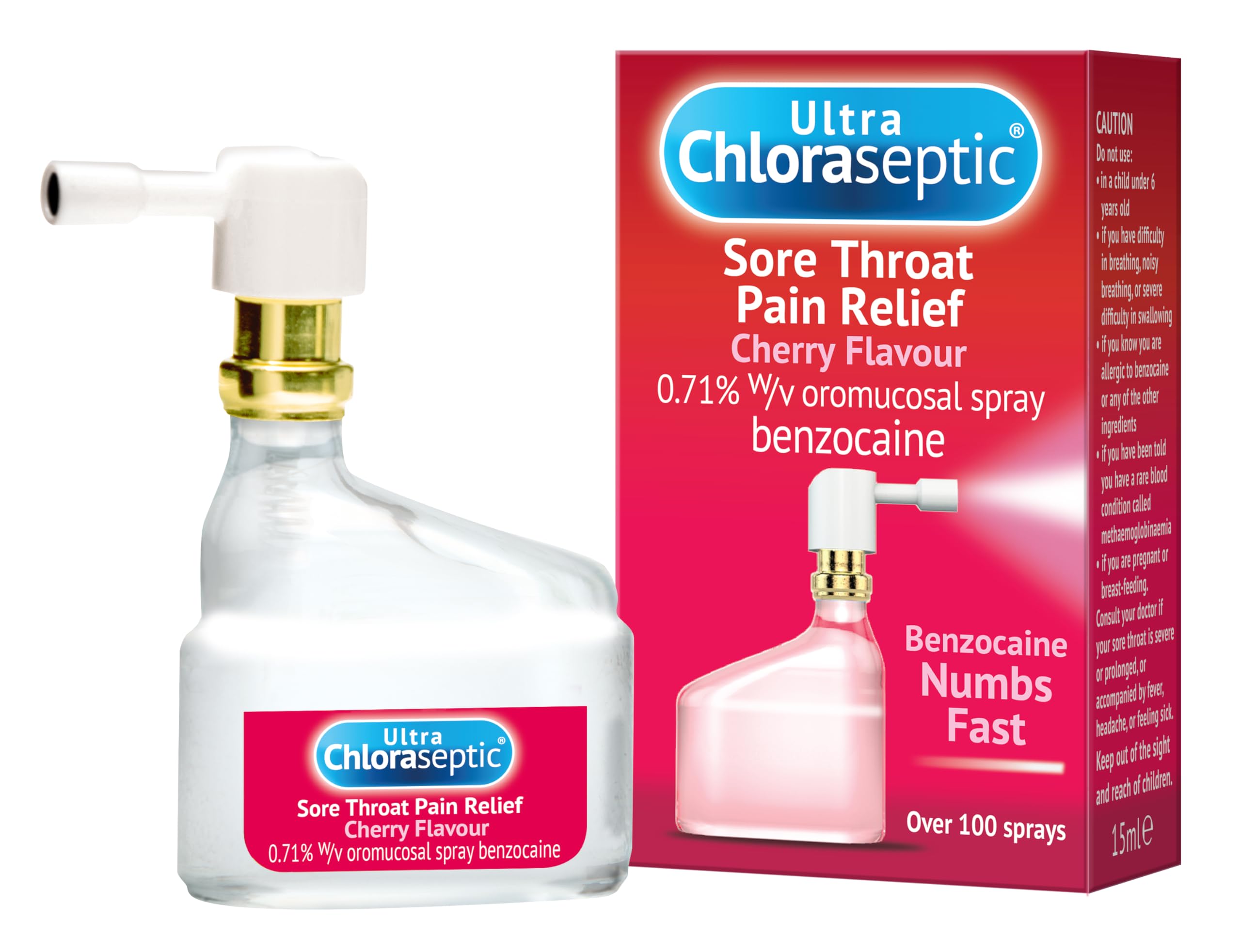 Ultra Chloraseptic Anaesthetic Throat Spray Cherry Lloyds Pharmacy