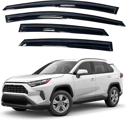 Miniatura 174 de IG - Visera para ventana de automóvil, protector contra la lluvia, el sol y el viento, con cinta adhesiva, deflector extraduradero para ventana