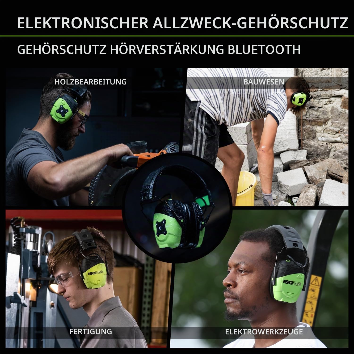 ISOtunes LINK Aware Bluetooth Gehörschutz Ohrenschützer EN352 | Ohrenschützer mit Aware-Technologie: Umgebung hören und geschützt bleiben. EN352, 30 dB SNR, 23 Stunden Akku