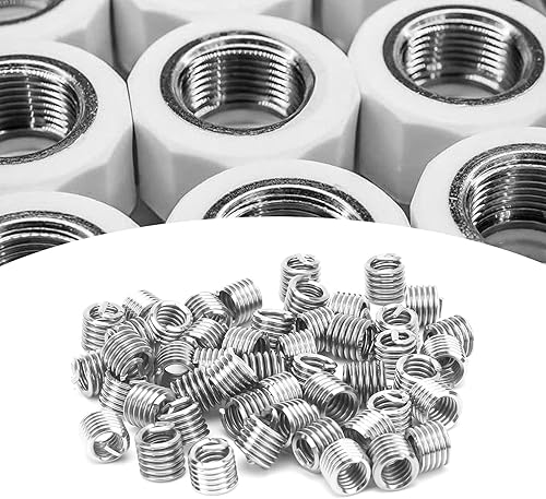 Miniatura 6 de Juego de 50 piezas de inserción de rosca de alambre, acero inoxidable 304 NPT UNC 14 pulgadas20 x 1-3D Tornillos Surtido de Manguitos de Tipo