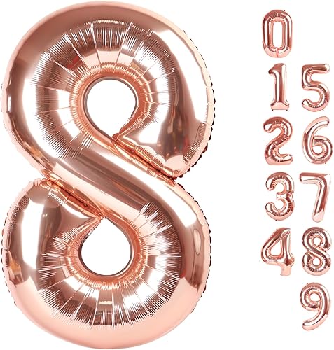 Vista 114 de Globos de números 0 de 40 pulgadas, globos negros de números para números 10, 20, 30, 40, 50, 60, 70, 80, 90, 100, globos de números 10, 20, 30, 40