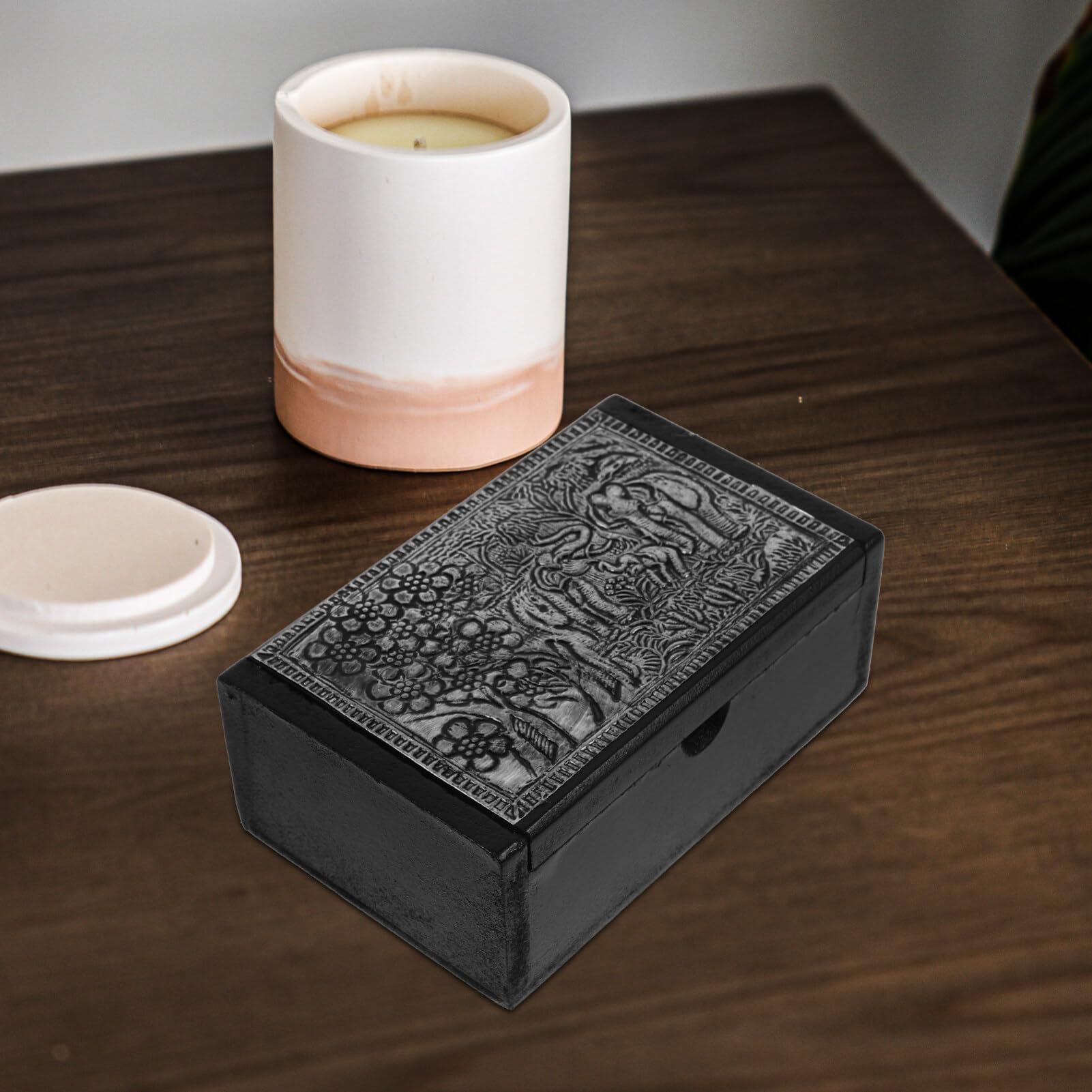 Kichvoe Wooden Recipe Card Holder and Storage Case Stylish Desktop Organizer for Business and Recipe Cards Wooden Design for Use