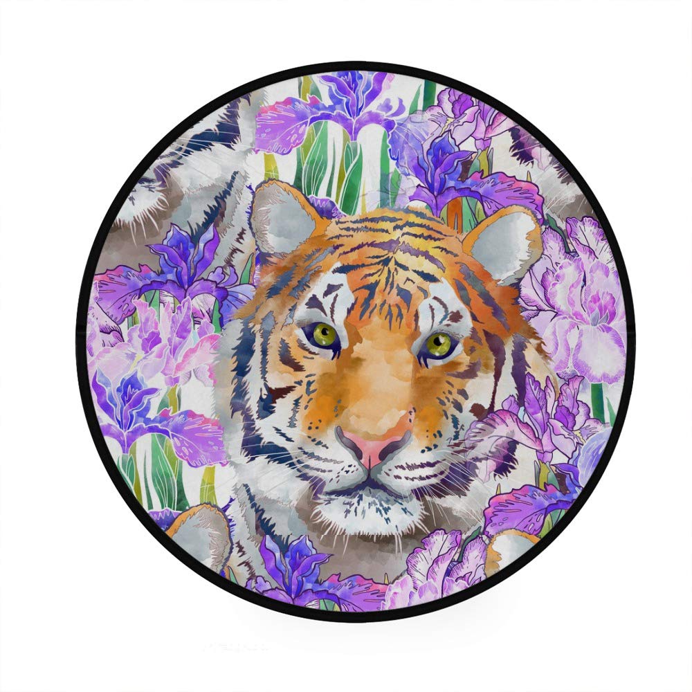 Tapis absorbant antidérapant avec motif tigre pour intérieur et extérieur