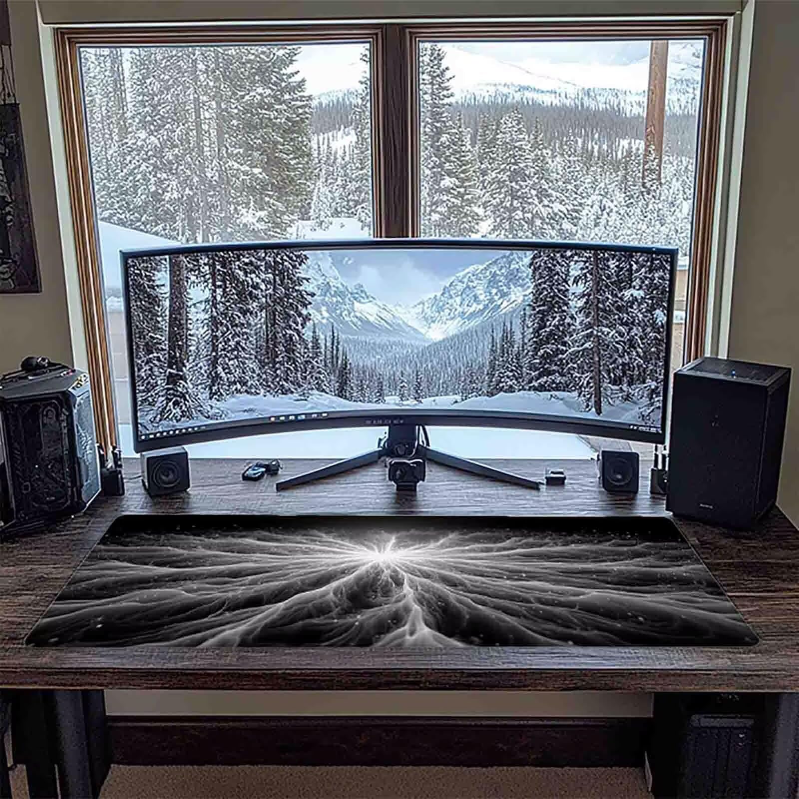Grau Mauspad 120x60cm Schreibtischunterlage Abstrakt Mauspad Gaming Leicht zu Reinigende, rutschfest Tischunterlage Schreibtisch, Verbessert Präzision und Geschwindigkeit für Home Office Deko 7019-2z