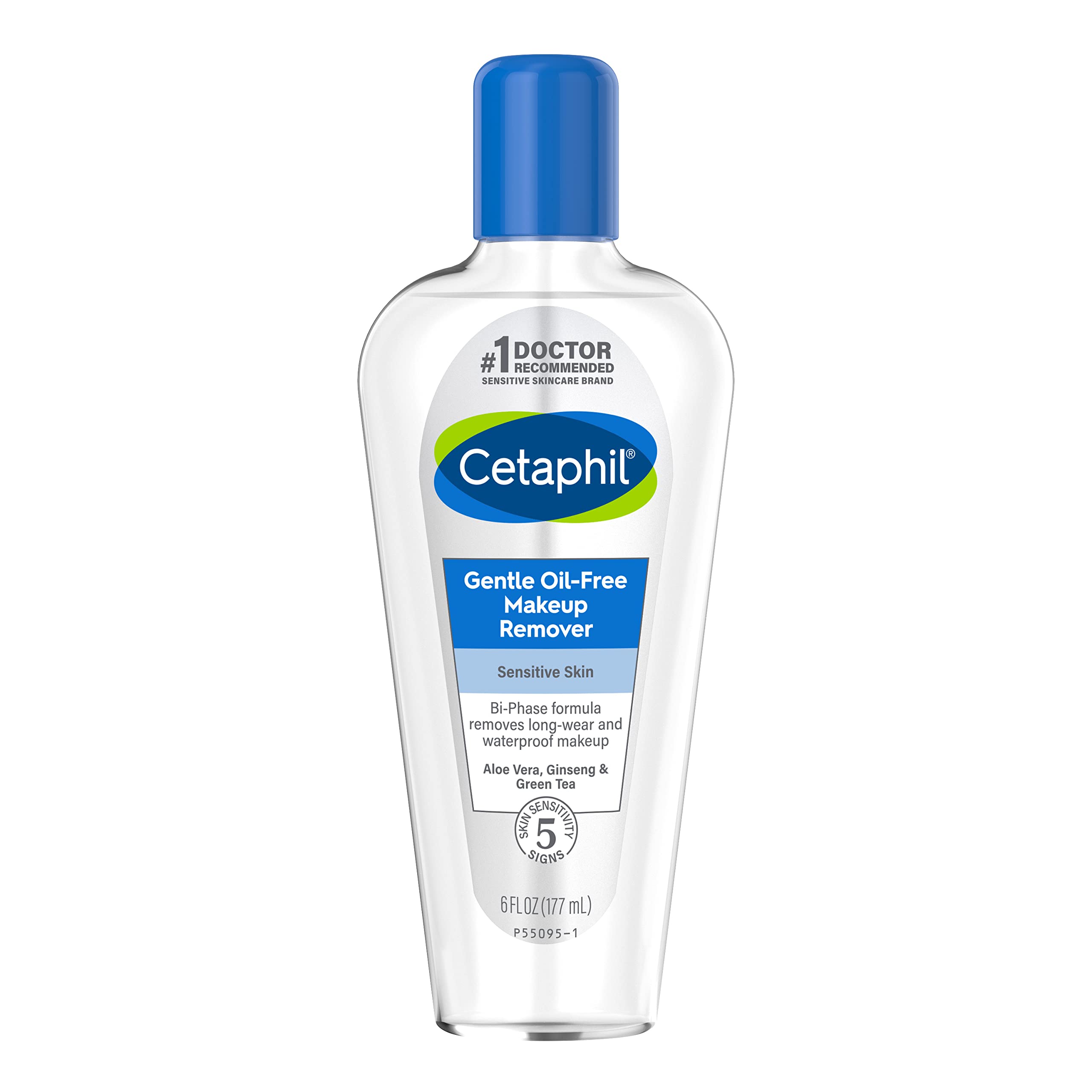 Cetaphil Gentle Waterproof Makeup Remover, Oil-Free Formula Suitable for Sensitive Skin, 6.0 Fluid Ounce