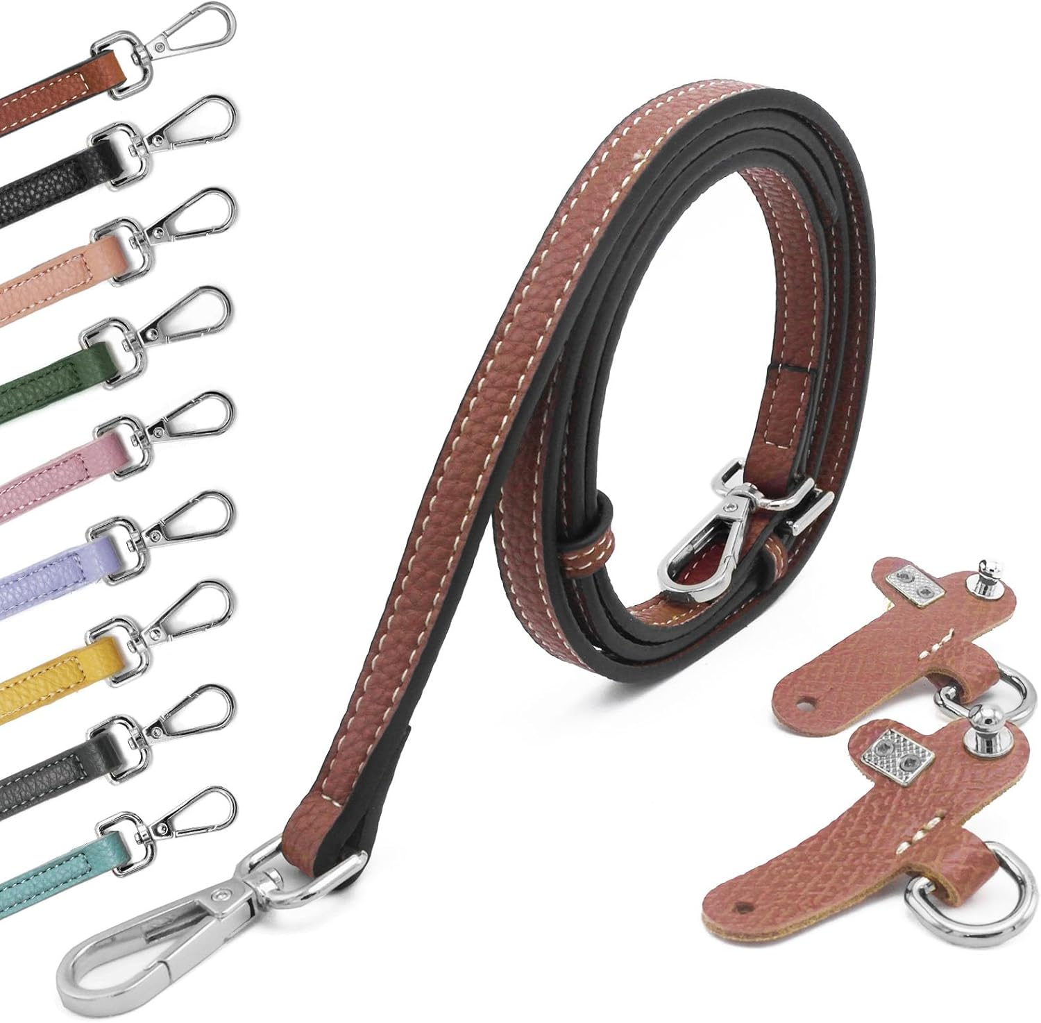 HERMÈS Bags & Handbags Women's Leather Handle/Strap Thin 1.2cm Handbag Strap Replacement - Crossbody Shoulder Bag Handle In PU Leather, 7 Colors Purse Strap Replacement - Foto 6