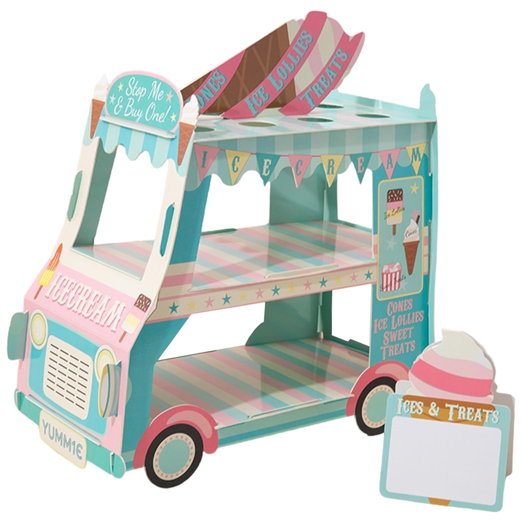 Cupcake-Ständer 3-stöckiger Eiswagen aus Pappe Kindergeburtstagsdekoration