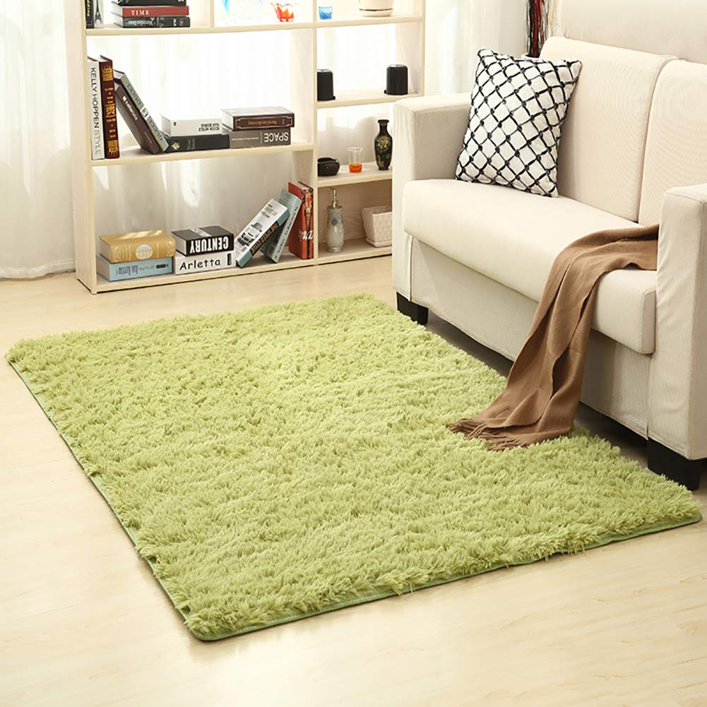 LYYKLYYK Area Carpet 160x240cm Shaggy Floor Carpet Pile Height Modern Ultra Soft Anti Slip Non Shedding Suitable as Bedroom Rugs Home Decor - Grass green