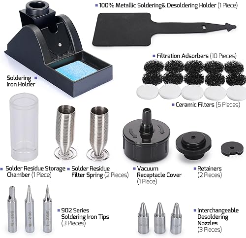 Miniatura 6 de WEP 948D III Estación de desoldadura segura ESD 2 en 1 y estación de soldadura con pistola desoldadora de calentamiento rápido y soldador, modo de
