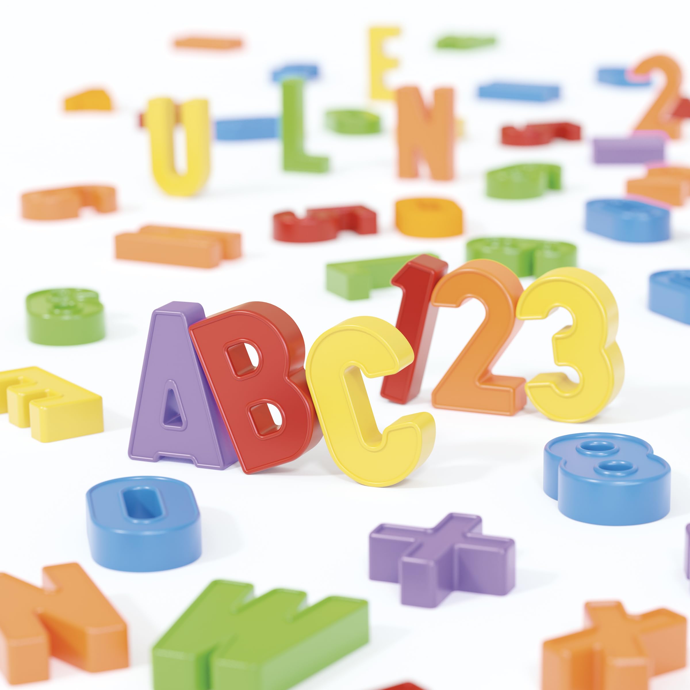 Quercetti ABC 123 Magnetic, Lettere e Numeri Magnetici per Bambini, Calamite Giochi Educativi 4 Anni, per Lavagna Magnetica, Giochi Magnetici per Bambini, Made in Italy