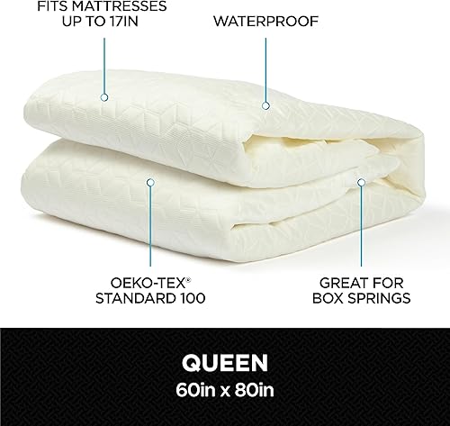 Miniatura 5 de Brookstone Protector de colchón Ultimate con tacto fresco, tela de poliéster y polietileno de alta calidad para una comodidad y protección óptimas,