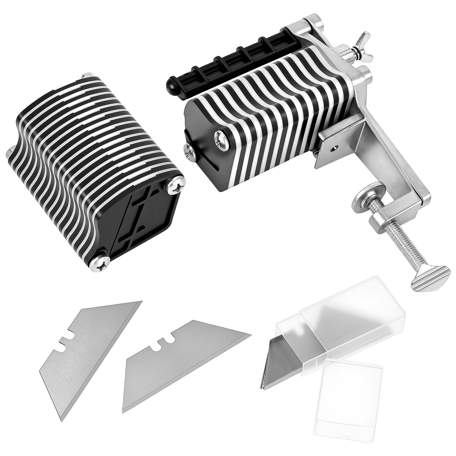 QWORK Coupe-dentelle de table en cuir - Franges manuelles, bandes de tressage et lacets avec 5 coupeurs remplaçables