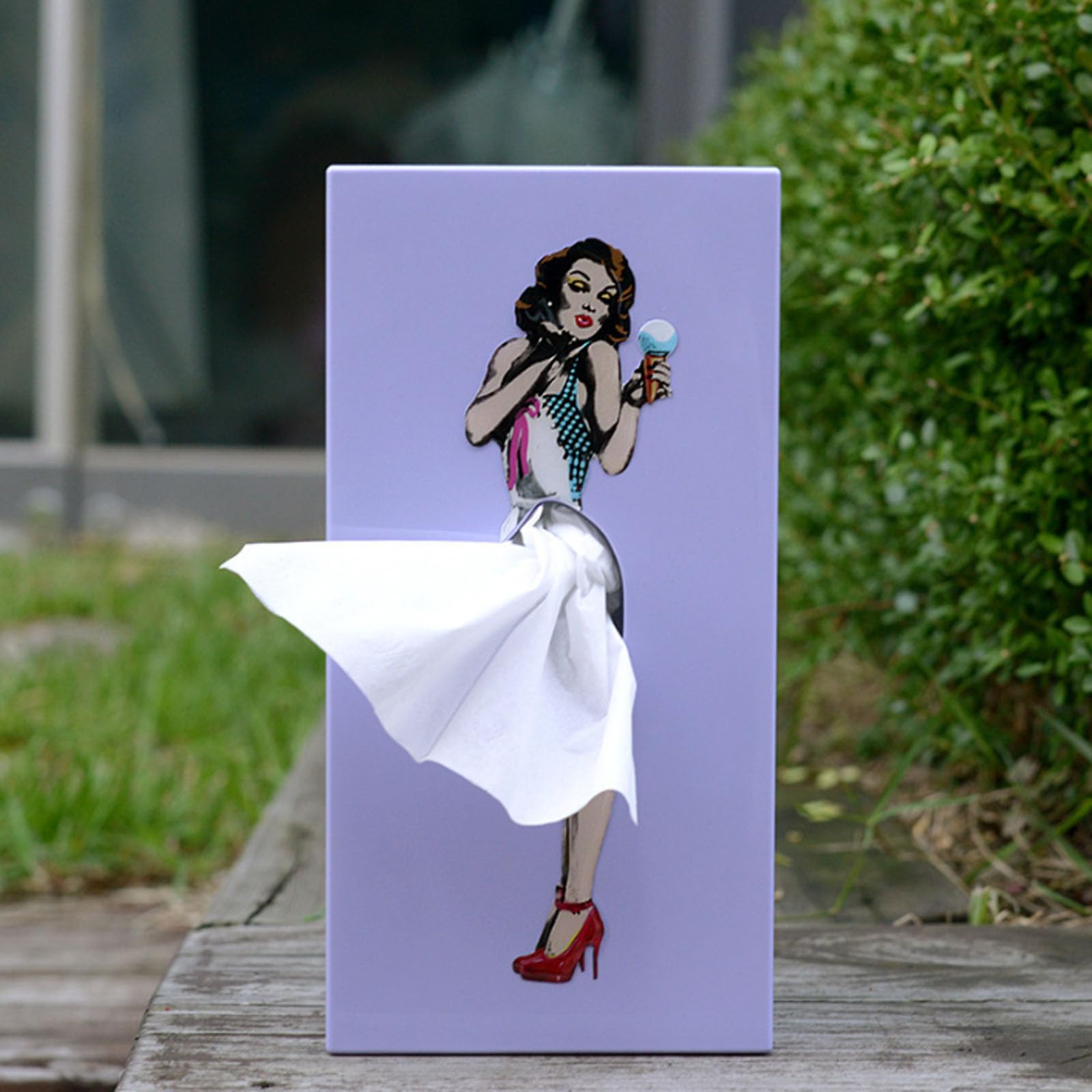 Flying Skirt Tissue Box Fliegender Rock Tissue Box Taschentuchbox Mit Fliegendem Rock Kreative Puffy Rock Mädchen Taschentuchspender Personalisiertes Kosmetiktücher Box (Cyan)