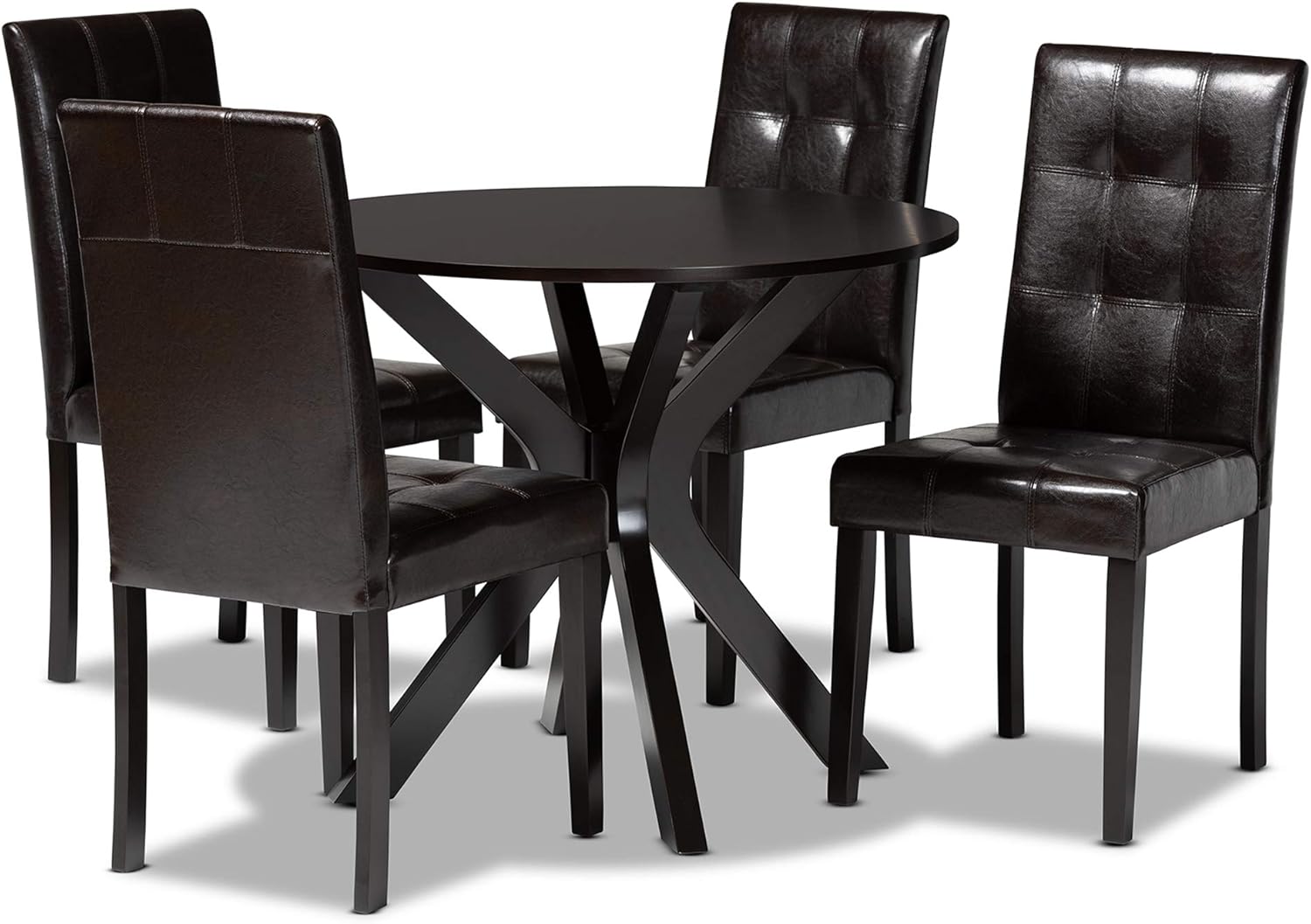 Baxton Studio Dining Sets, Dark Brown/Espresso Brown
