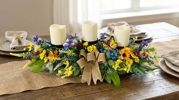 Elegant Coffee Table Centerpieces That Refresh Your Living Room 14 Vibrant Spring Floral Candle Holders