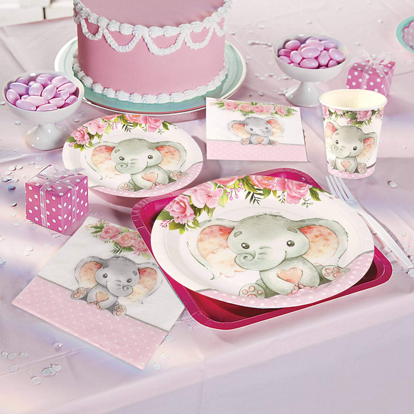 Elephant Baby Shower Serves 24 Pink Elephant Party Supplies
