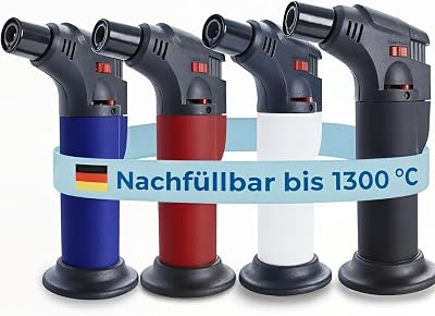 UNILITE Feuerzeug MIT Gas – Sturmfeuerzeug Gas Brenner mit Jet Flamme – nachfüllbar – 4 Stück im Set – Jetflame – Nachfüller – Elektronik Feuerzeug – Feuerzeuge