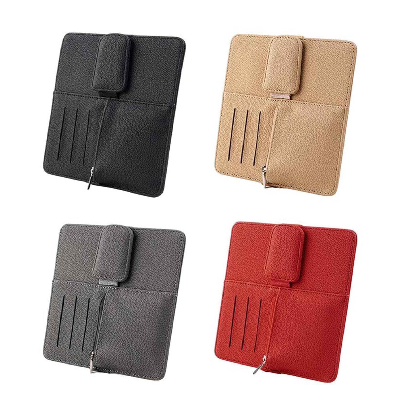 Xuanqingyi Store Osłona przeciwsłoneczna do samochodu uchwyty na okulary uniwersalne samochody organizer na okulary okulary samochodowe karty trzymające klipsy do pojazdów (Color : Gray)
