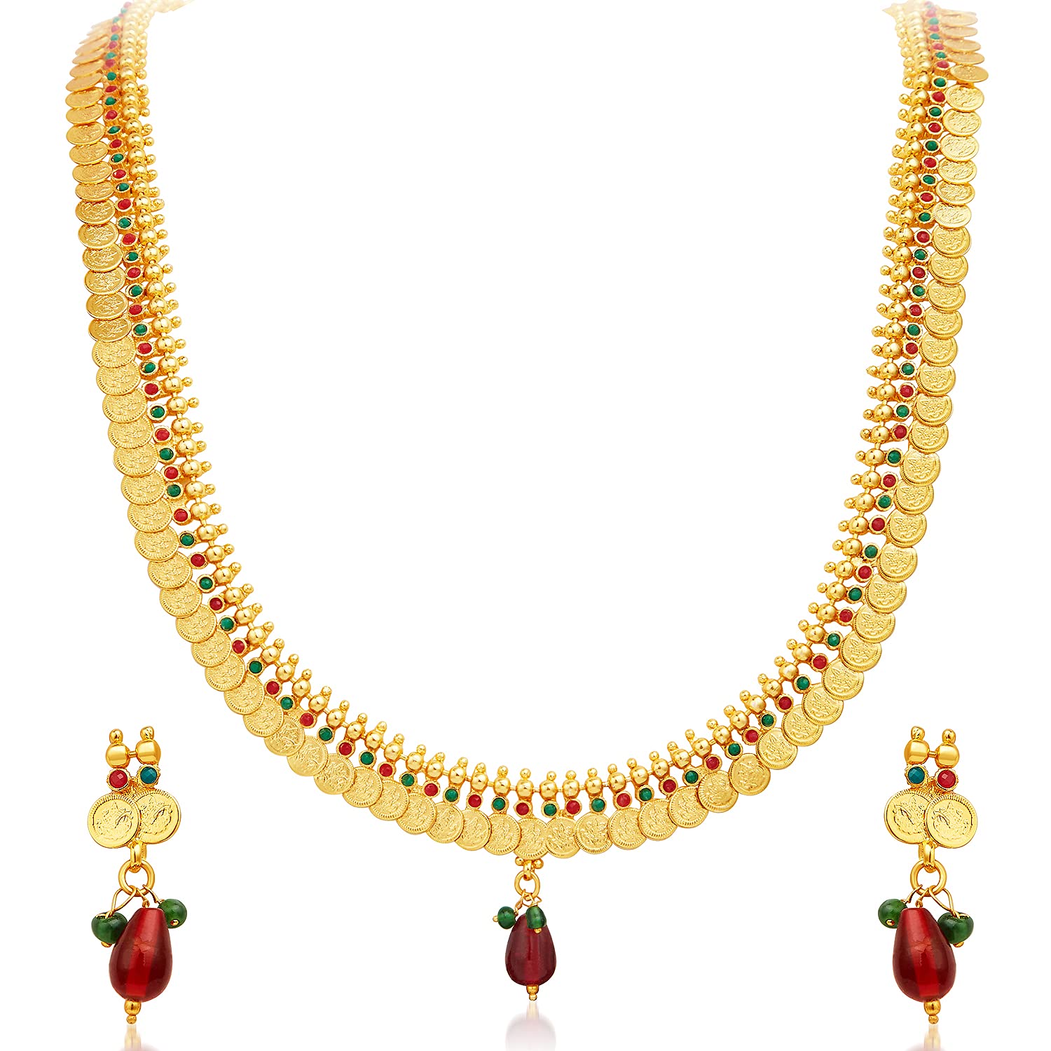 Sukkhi Women Lavish Gold Plated Temple Jewellery Necklace Set (2295Ngdlpv1850Sk) (B09BNVDWCJ) Amazon Price History, Amazon Price Tracker