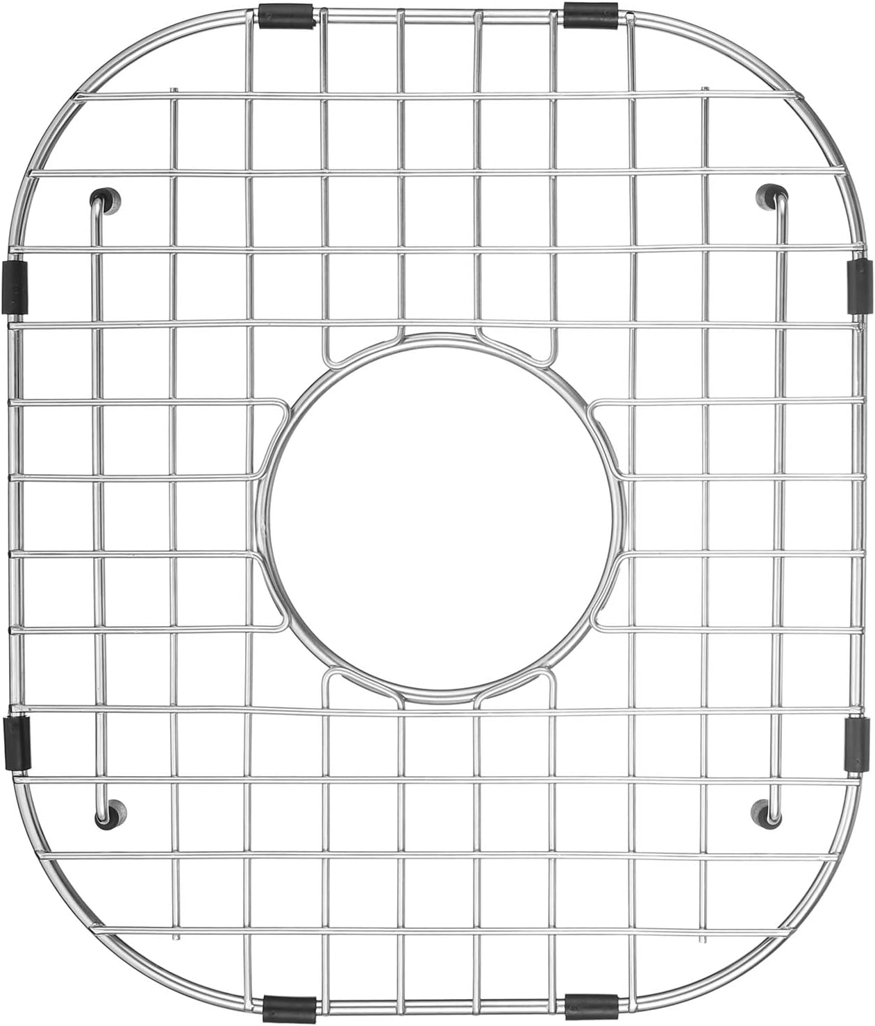 Serene ValleyKitchen Sink Protector NDG6018, Fits Drawn sinks Bowl Size 14 1/2" x 16 7/8", Centered Drain with Corner Radius 3.5 in, dim 12" x 14 1/4"