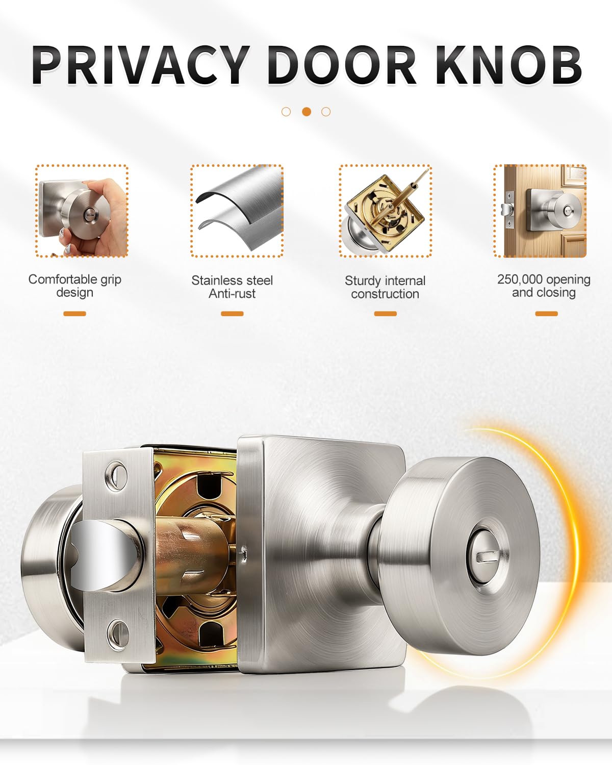 Probrico Keyless Door Knobs - Privacy Locks -3