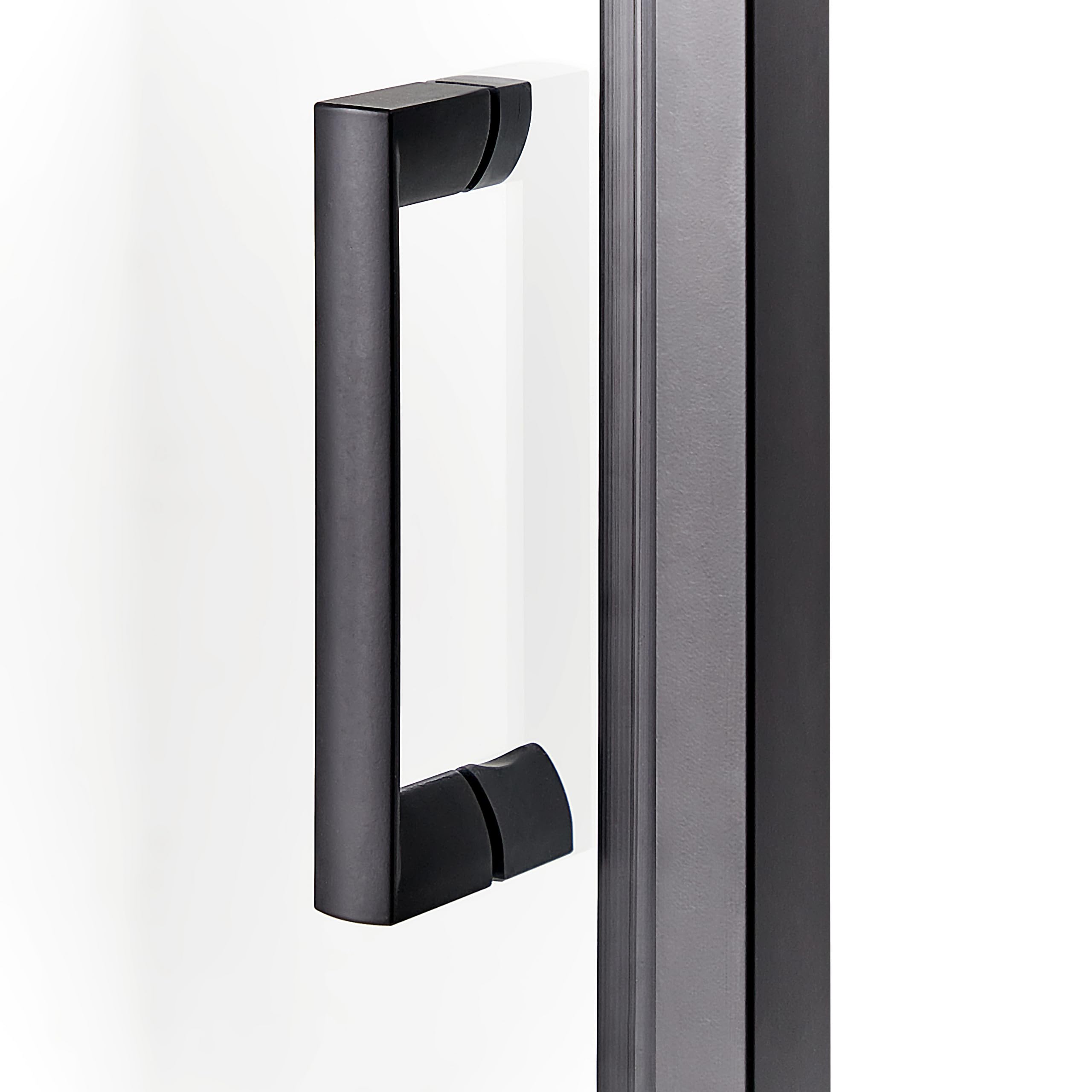 Cabina de ducha cuadrada de vidrio templado una puerta negro 90 x 90 x 185 cm Darli