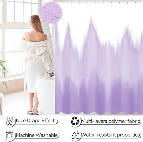 Vista 106 de iMucci Accesorios de baño, juego de baño negro con cortina de ducha y alfombra, cortina de ducha impermeable con alfombra ultra absorbente, juego