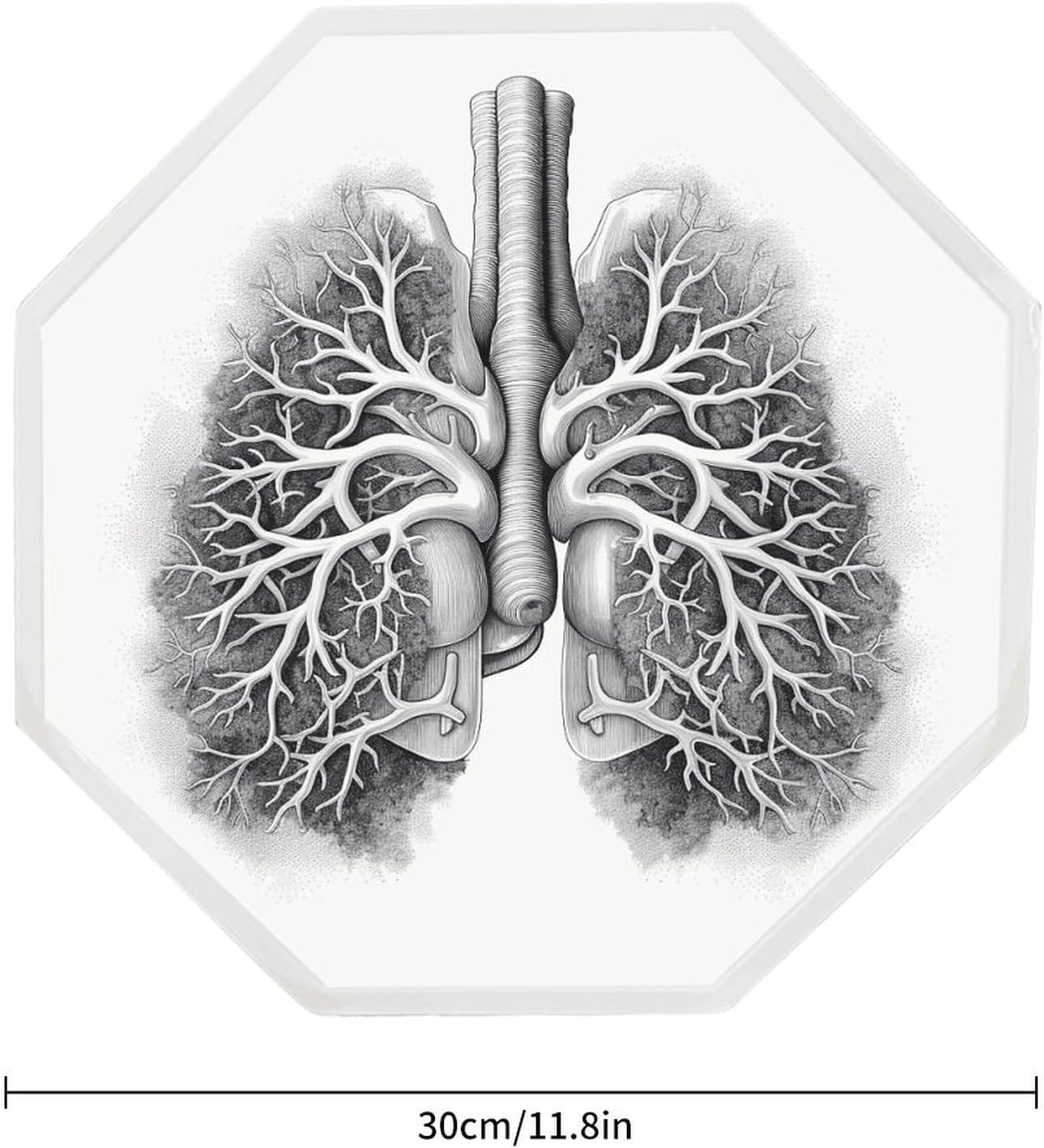 Ctagon Metal Sign for Home, Modern Display Plate for Kitchen, Lungs Vector Image Plates Accent Hanging Wall Decorations 3PCS for Living Room, Bedroom, Hallway, Hotel