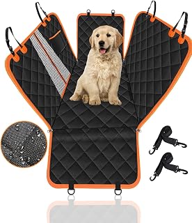 E-SMARTER Dog Car Seat Cover for Cars Back Seats, 600D Waterproof and ScratchProof Car Seat Cover with Mesh Visual Window and Storage Pocket, Machine Washable Car Seat Covers Fits Cars, Trucks, SUV