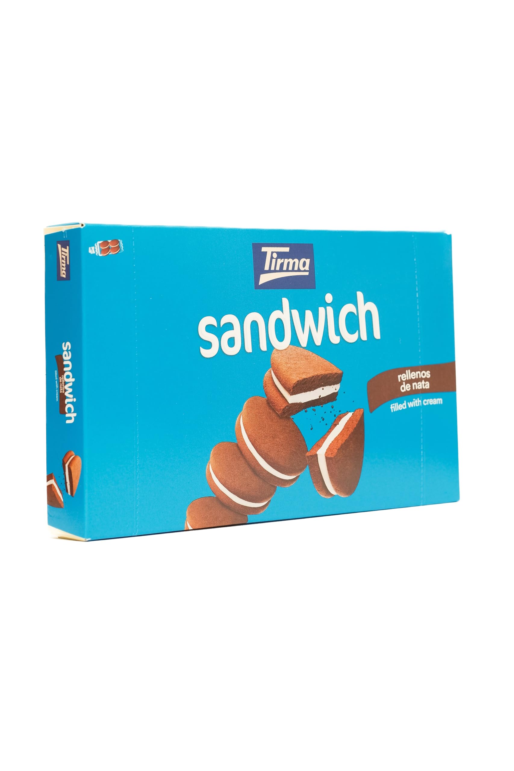 Tirma Sándwich de Galleta al Cacao con Relleno de Nata – 4 Packs de 45 g (Estuche de 180 g) | Galletas Dulces | Snack de Cacao y Nata | Ideal para Merienda y Tentempiés