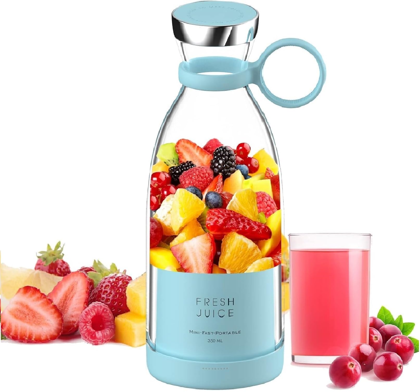 HBD Rechargeable Portable Electric Mini USB Juicer Bottle Blender for Making Juice Travel Juicer Mixer for All Fruits Hand Juicer Machine (Multicolor, 1 Pc)-image-26