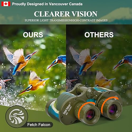 Miniatura 4 de Fetch Falcon - Binoculares FMC BAK4 HD de 8 x 24 pulgadas (tercera generación de alta potencia, resistentes al agua y portátiles) ideales para
