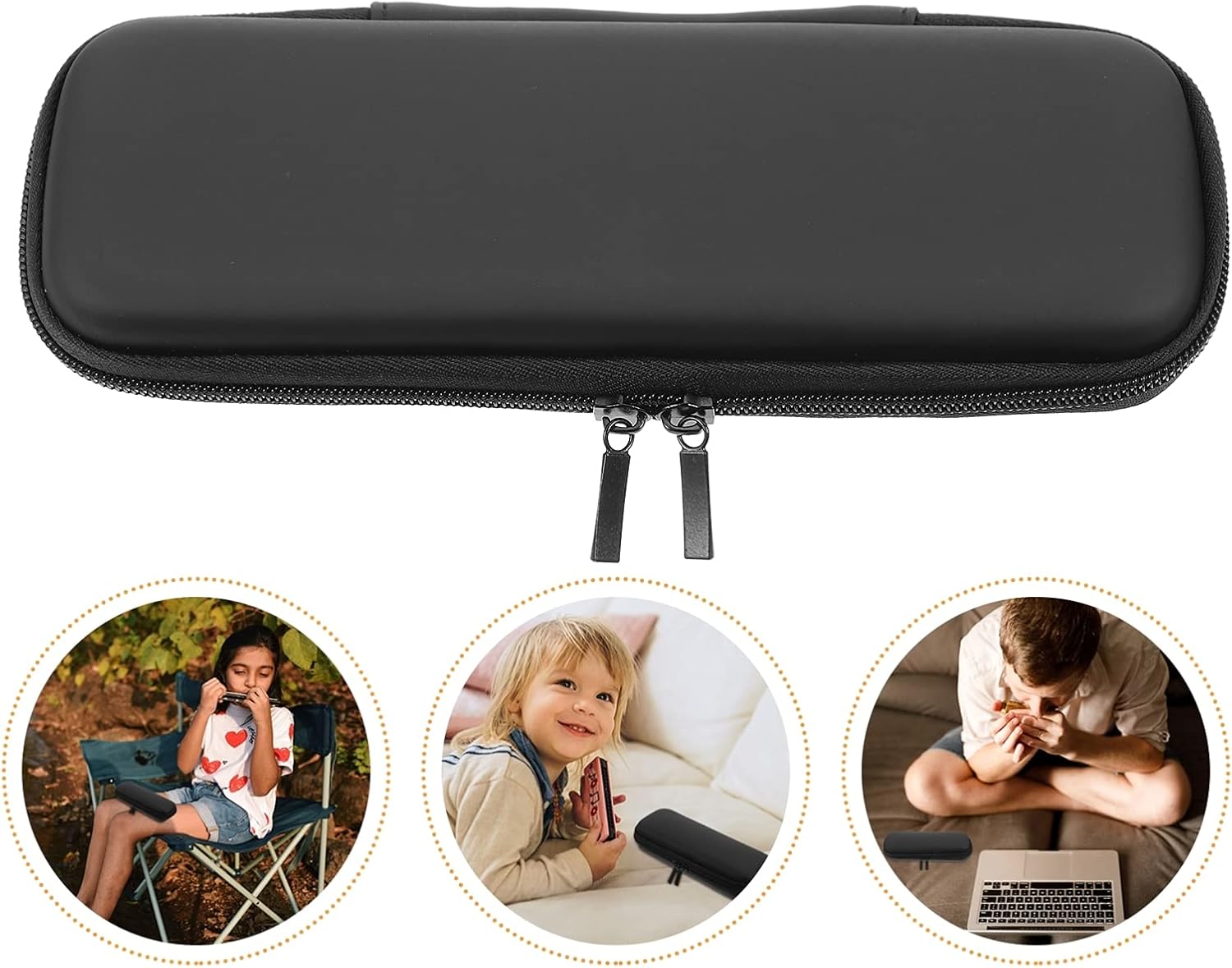 Totority Portable Harmonica Storage Case Travel Protector Bag for Harmonica Accessories Shockproof and Scratch-resistant Stylish Design for Music Lovers image 4