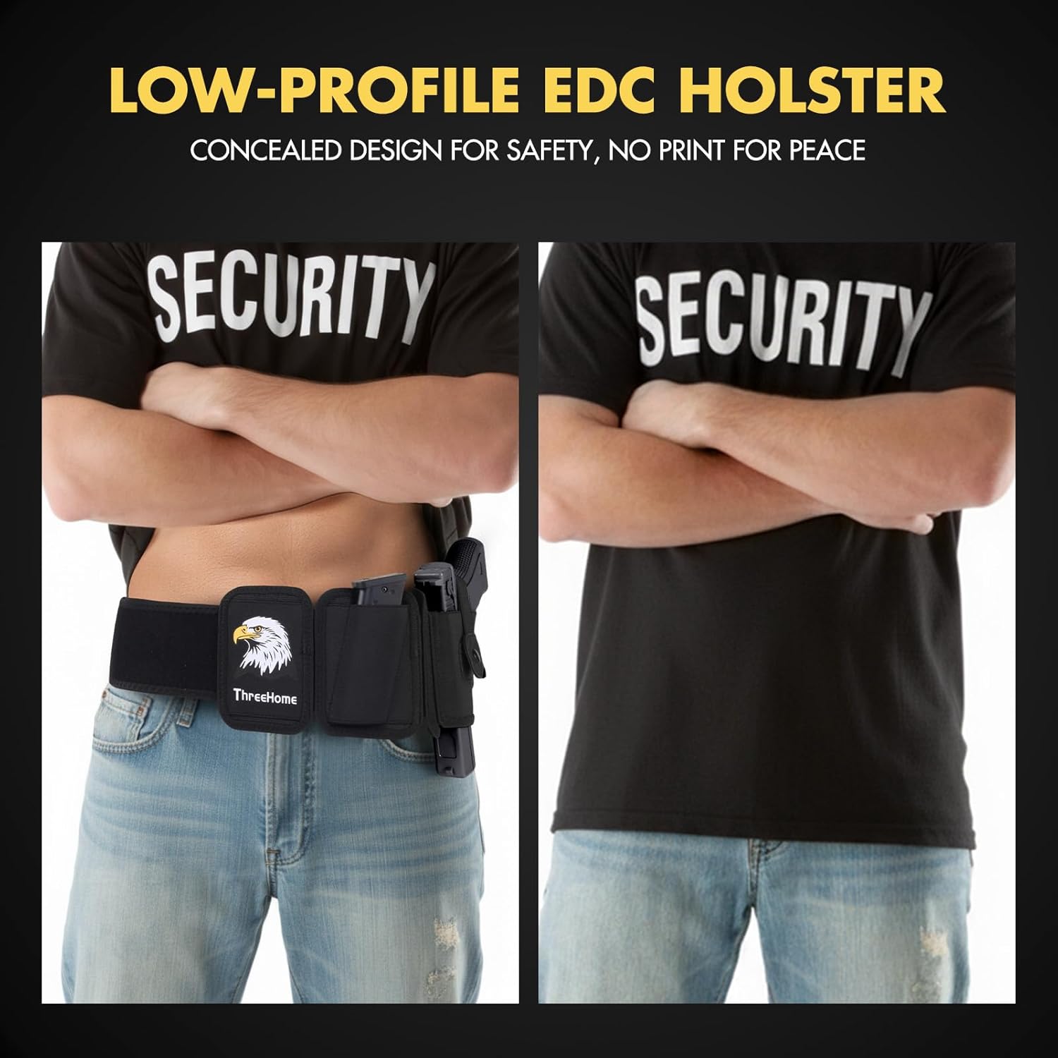 Breathable Belly Band Holster for Carry, Adjustable Elastic Belly Holster for Men & Women, with Two Mag Pouch, Ice Silk Lining, More Vents, Comfortable Holster Belt Fit Glock Taurus Luger - Image 6