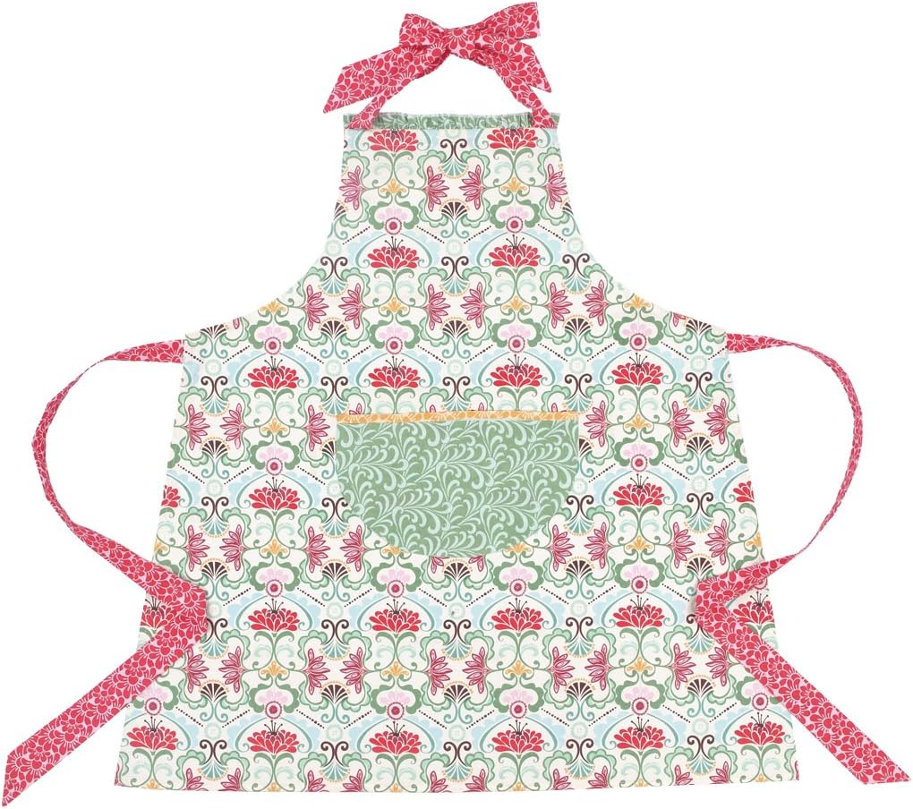 KD Spain Fandango Floral Adult Apron, Green/Red
